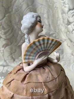 Superbe & Rare Half-doll/demi-figurine/teepuppe/sewing Box/buste/fasold & Stauch