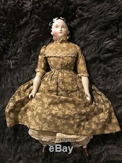 Tête De Poupée En Porcelaine De Chine Vintage 14 L Corps Pariam Lady Doll Vêtements Antiques