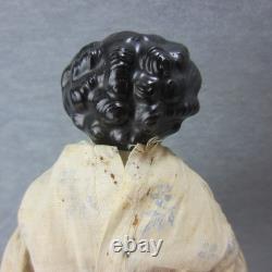 Tête en porcelaine chinoise Dolly Madison, cheveux noirs, corps et pieds d’origine, un pied réparé