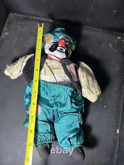 Très rare poupée de clown en porcelaine vintage (D5)