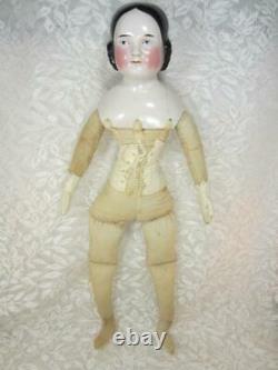 Tru Antique Avant La Guerre Civile Chine Tête D'épaule Doll 20 Couvert Wagon / Roue Ai