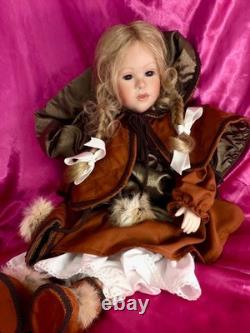 Ute Kase Lepp GERDA Poupée d'Art LE #14/20 Bisque Allemande Costume Folklorique Fourrure Signée