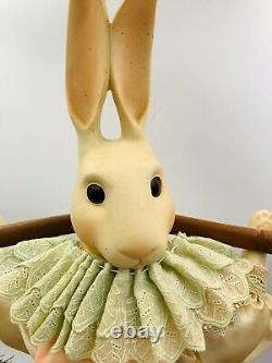 VINTAGE WENDY BRENT Maximillian le Prince de Pâques LAPIN EN PORCELAINE MUSICAL 1986