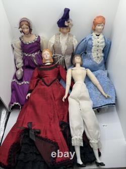 VTG 1977-1984 Poupées en porcelaine exclusives de Yield House ROMEO JULIET (Lot de 5)
