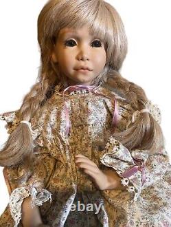 VTG 1992 Poupée en Porcelaine/Tissu de Nina par Peggy Dey, modèle d'art de poupée posable de 22 pouces.