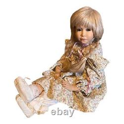 VTG 1992 Poupée en Porcelaine/Tissu de Nina par Peggy Dey, modèle d'art de poupée posable de 22 pouces.