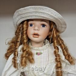 VTG Grande 2004 AEL Kathy Smith Fitzpatrick Poupée en Porcelaine Geneviève 28 Pouces de Haut