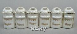 Vintage 15 Pc. Porcelaine Allemande Miniature Toy Doll Spice Canister Play Set Nice