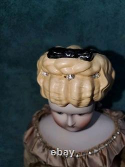 Vintage 22 1949 Poupée d’artiste antique Emma en biscuit, porcelaine de Paris transparente, avec vêtements d’origine