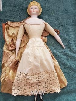 Vintage 22 1949 Poupée d’artiste antique Emma en biscuit, porcelaine de Paris transparente, avec vêtements d’origine