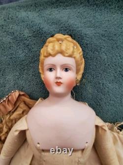 Vintage 22 1949 Poupée d’artiste antique Emma en biscuit, porcelaine de Paris transparente, avec vêtements d’origine