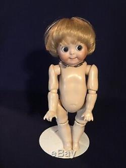 Vintage 221 Googly Porcelaine Jdk Blond Doll Hair 10 Glass Eye