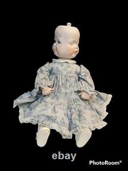 Vintage 3 Faces Latérales Happy, Crying, Sleeping Porcelaine Baby Doll Rare Creepy Old