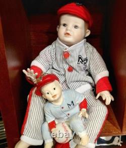 Vintage Ashton Drake Picture Perfect Miniature (11) poupées + ornements dans support en bois