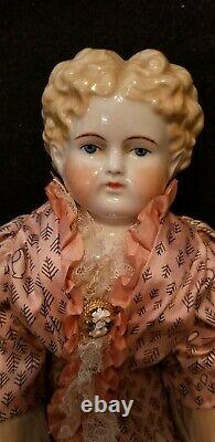 Vintage Blonde Chine Tete Doll Frances Davis Corps Marqué Magnifiquement Peint 17