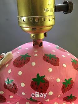 Vintage Fraisinette Lampe En Céramique Supérieure Statuaire 1981 Décor Enfant