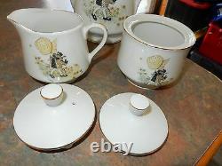 Vintage Holly Hobbie Yellow Girl Set Tea Pot Sugar Bowl Et Milk Jug Rare