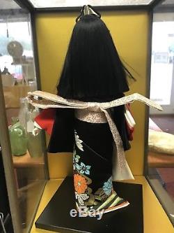 Vintage Japan 16.5 Ichimatsu Fille Kimono Porcelaine Geisha Poupée Avec Etui