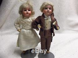 Vintage Kuhnlenz Gebruder Bride And Groom Dolls Allemagne Ca. 1900