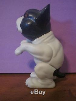 Vintage La Motte Porcelaine Non Émaillée Joint Français Boston Terrier Jouet / Poupée