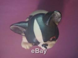 Vintage La Motte Porcelaine Non Émaillée Joint Français Boston Terrier Jouet / Poupée