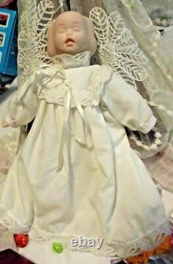 Vintage Porcelain Trois Face Baby Doll 8 Tall Super Rare & Hard 2 Trouver Du Monde