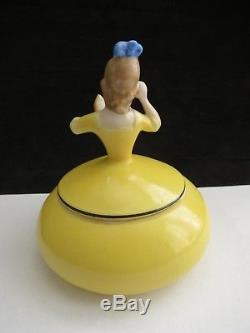 Vintage Porcelaine Art Deco Demi Poupee Lady Bouteilles A Parfum Et Bol De Poudre Bavaria