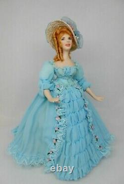 Vintage Porcelaine Southern Belle Doll Red Hair Artisan Dollhouse Miniature 112