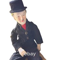Vintage RARE 1982 Poupée Charlie Chaplin en porcelaine 24 ORIGINAL