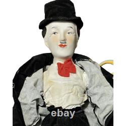 Vintage RARE 1982 Poupée Charlie Chaplin en porcelaine 24 ORIGINAL