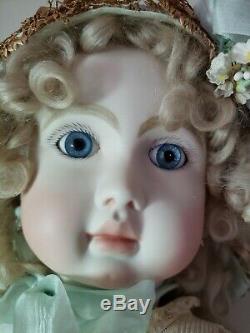 Vintage Reproduction Steiner Antique Français Porcelaine Poupée 32 Mohair Perruque Artiste