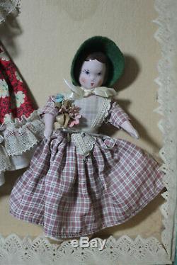 Vintage Ruth Gibbs 5 Doll Set Avec Orig. Box Complet Mars Famille Femmes Petite