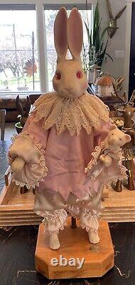 Vintage Wendy Brent Jestebelle Bunny Rabbit Porcelain tenant Bear Musical 1986