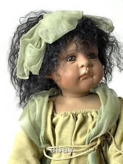 Vtg 2000 Linda Valentino Michel Porcelaine African American Doll Marked Angel