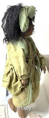 Vtg 2000 Linda Valentino Michel Porcelaine African American Doll Marked Angel