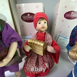 Vtg Ashton Drake Galeries Porcelaine Doll Nativité 9 Pièces Avec Boîtes Et Papiers