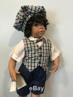 Vtg Master Piece Gallery Porcelaine Noire Doll Édition Limitée Chester
