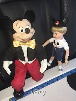Vtg Walt Disney Ashton Drake Un Étreinte Pour Mickey Mouse Porcelaine Set Rare Htf