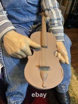 William Wallace Jr. Grand-mère et Grand-père 34 poupées en porcelaine avec banc en bois