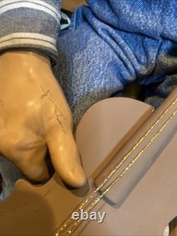 William Wallace Jr. Grand-mère et Grand-père 34 poupées en porcelaine avec banc en bois